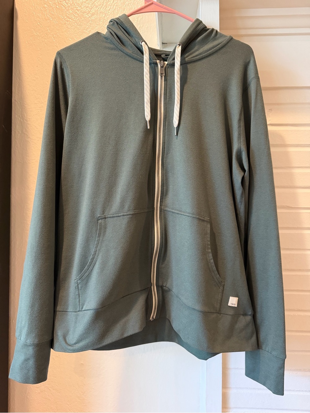Vuori Olive Green Full-Zip Hoodie Halo Performance Size M-L - Picture 4 of 8